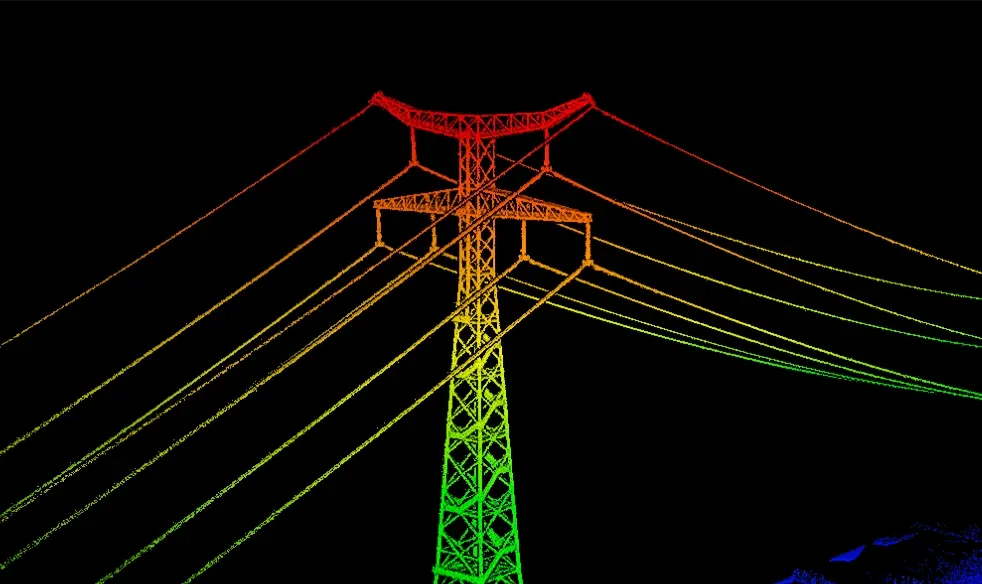 Nube de puntos de una torre eléctrica